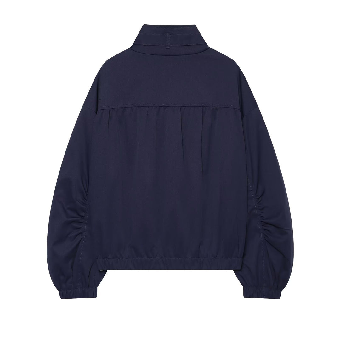 Damen Kurzer Nylon-Blouson mit hohem Stehkragen und gerafften Ballonärmeln Echo Archiv