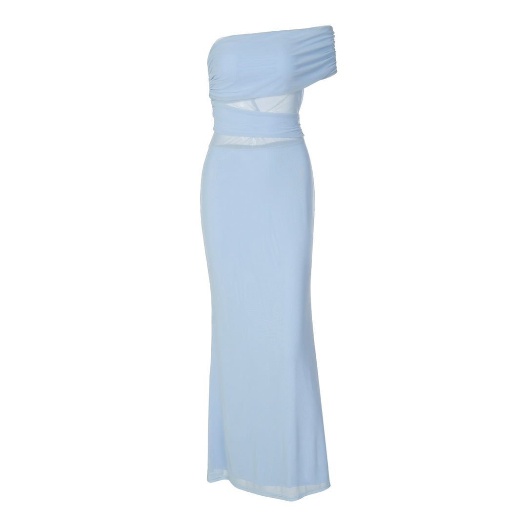 Damen Elegantes Maxikleid mit asymmetrischem Oberteil und Raffungen Echo Archiv
