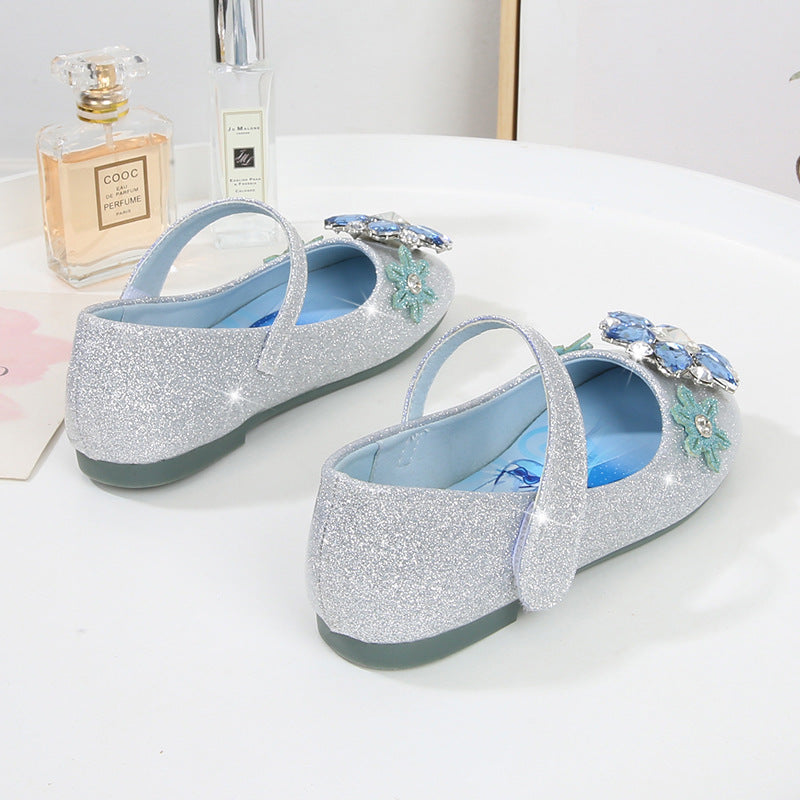 Mädchen Glitzernde Ballerinaschuhe mit Blumenapplikation Echo Archiv