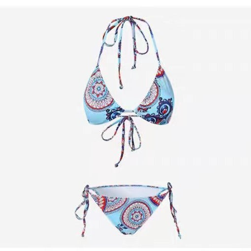 Damen Triangel-Bikini mit verspieltem Druck Echo Archiv