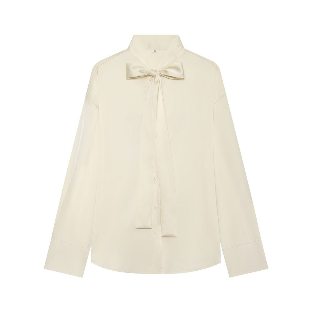 Damen Bluse mit Schleifenkragen und fließender Satin-Optik Echo Archiv