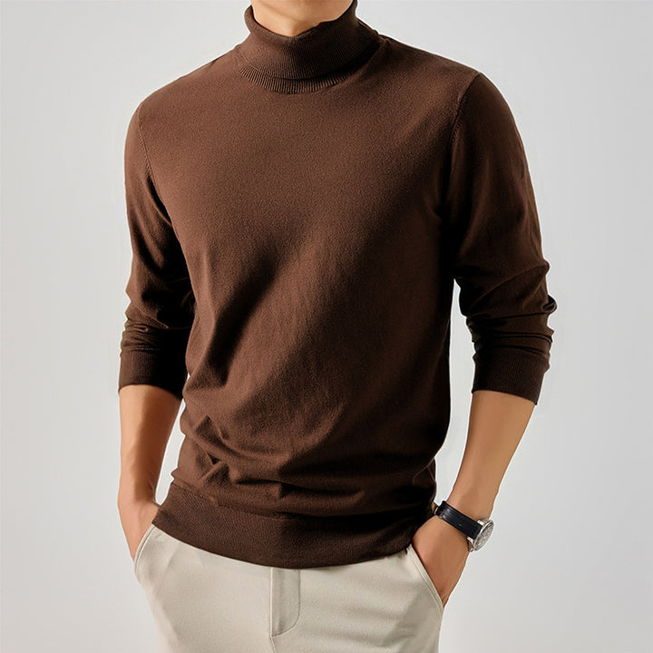 Herren Eleganter Rollkragenpullover aus feiner Wolle Echoarchiv