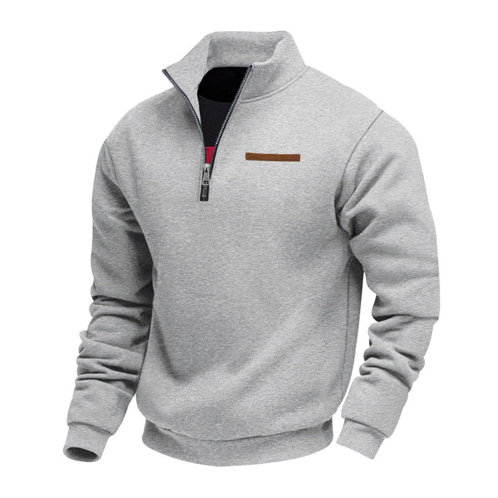 Herren modischer Kapuzenpullover mit halbem Reißverschluss und hochwertigen Details Echoarchiv