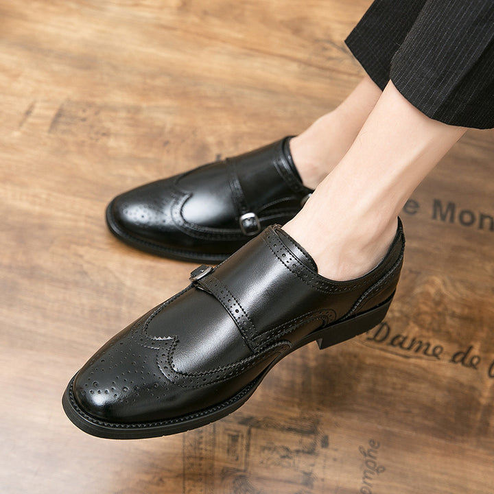 Herren elegante Doppelmonks mit Brogue-Lochung und gepolstertem Komfortfußbett Echo Archiv