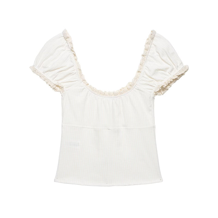 Damen Oberteil mit elegantem Rüschensaum Echo Archiv