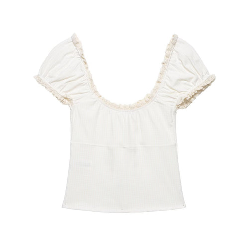 Damen Oberteil mit elegantem Rüschensaum Echo Archiv
