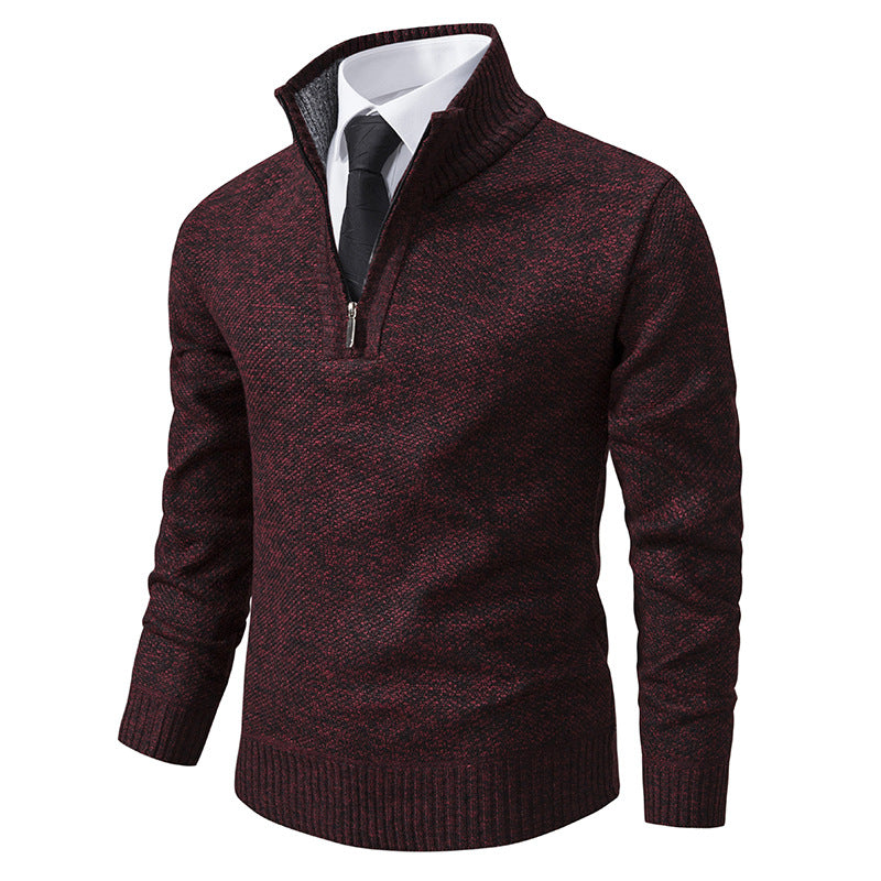 Herren Strickpullover mit modernem Reißverschluss und strukturiertem Design Echoarchiv