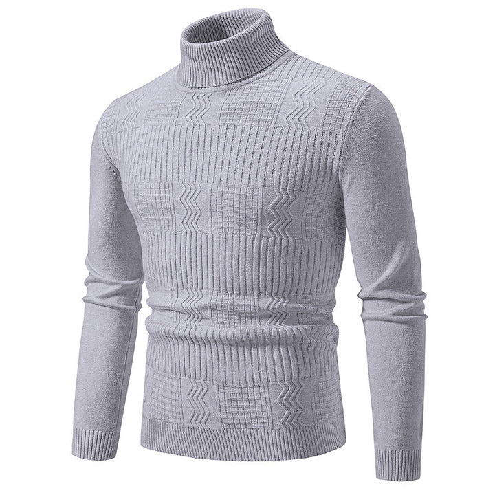 Herren eleganter Rollkragenpullover mit strukturiertem Design Echoarchiv
