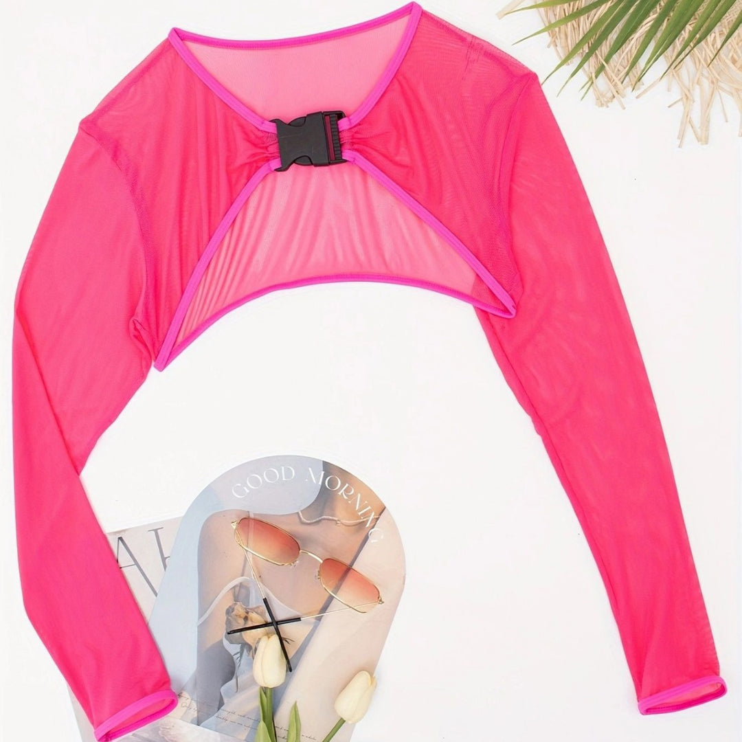 Damen Langärmliger Crop-Top Überwurf Echo Archiv
