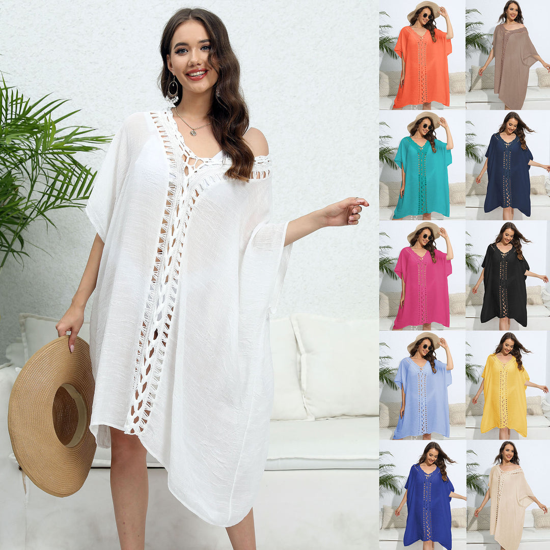 Damen luftiger Kaftan mit filigranem Häkelmuster Echo Archiv