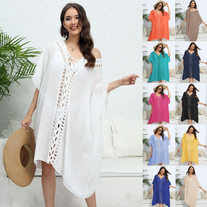 Damen luftiger Kaftan mit filigranem Häkelmuster Echo Archiv