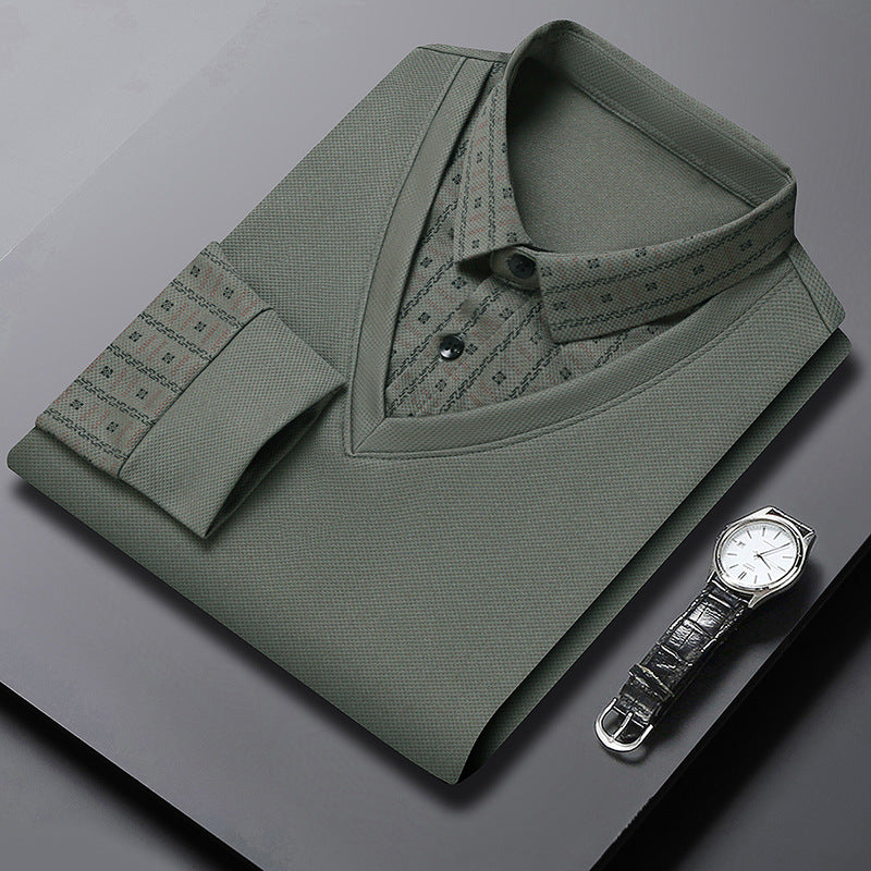 Herren elegantes Poloshirt mit strukturiertem Kragen und innovativer Knopfleiste Echoarchiv