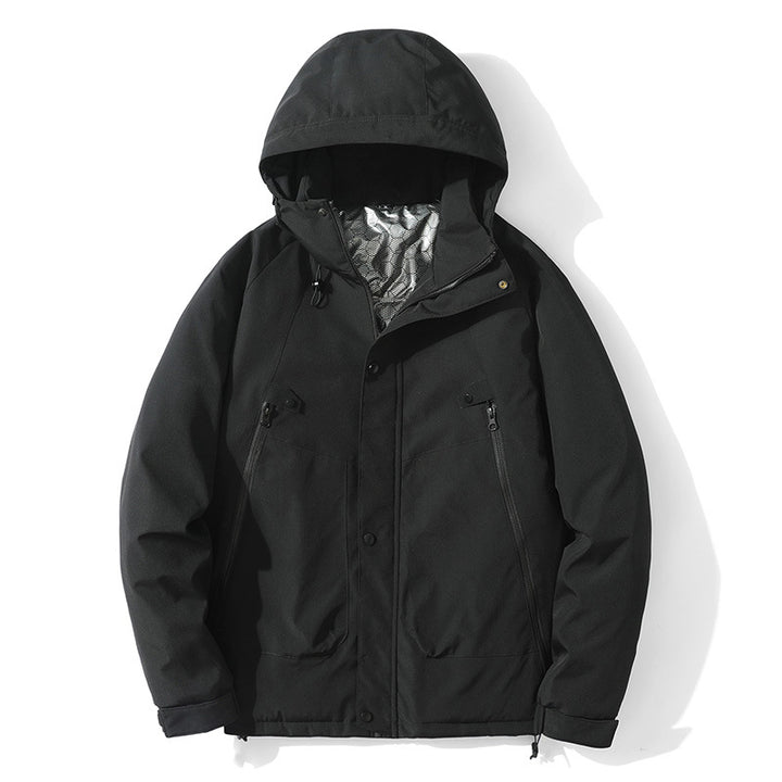Herren Leichte Kapuzenjacke aus Softshell mit Thermofutter und minimalistischen Reißverschlusstaschen Echo Archiv