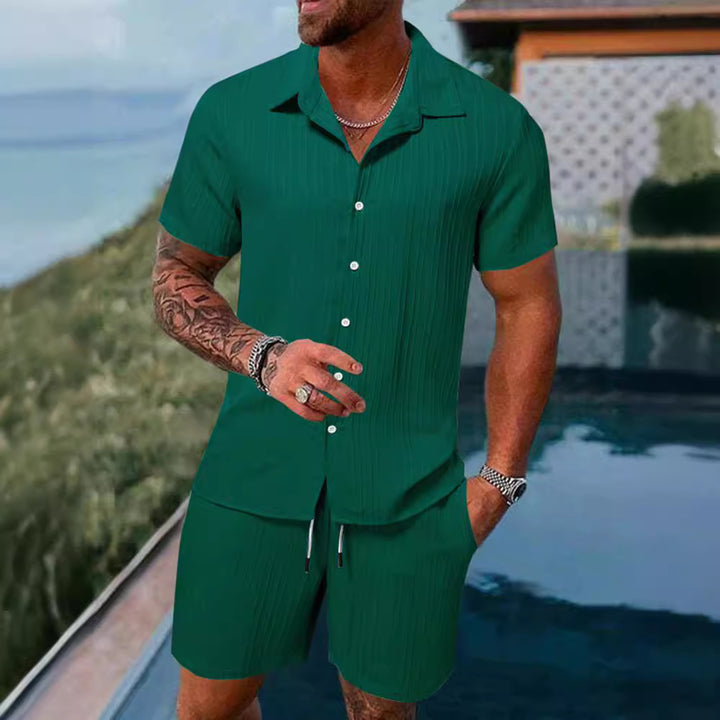 Herren lässiges Urlaubs-Hemd und Shorts Set Echoarchiv