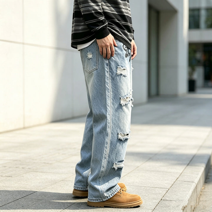 Herren Modische Ripped Jeans Echoarchiv