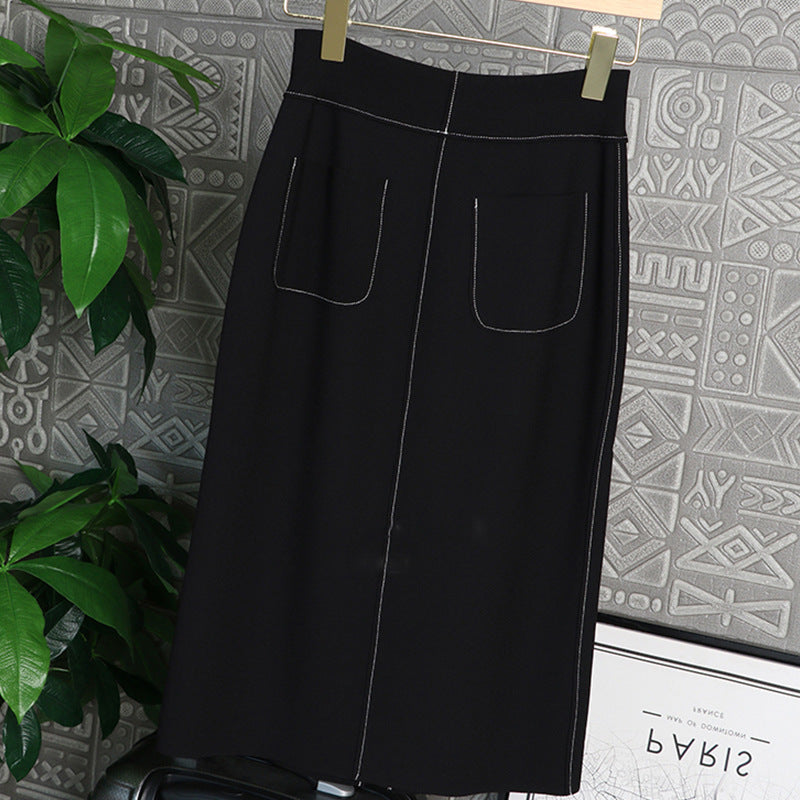 Damen Eleganter Midi-Rock mit Schlitzen Echoarchiv