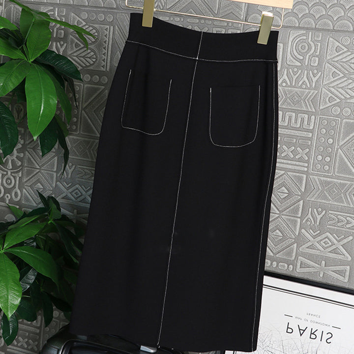 Damen Eleganter Midi-Rock mit Schlitzen Echoarchiv