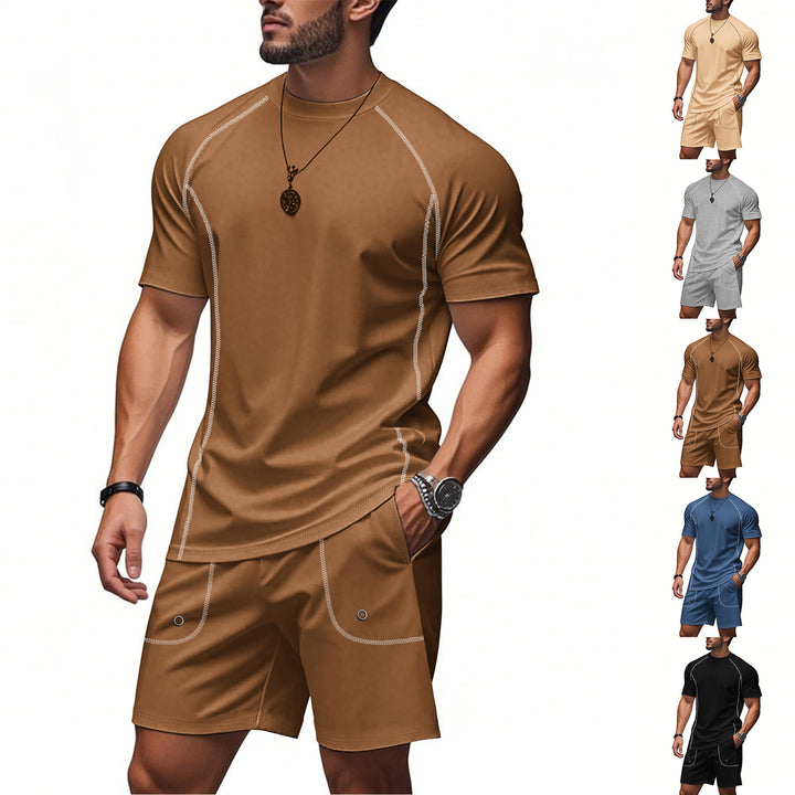 Herren Sportliches Kurzarm-Set aus atmungsaktivem Material mit praktischen Taschen Echoarchiv