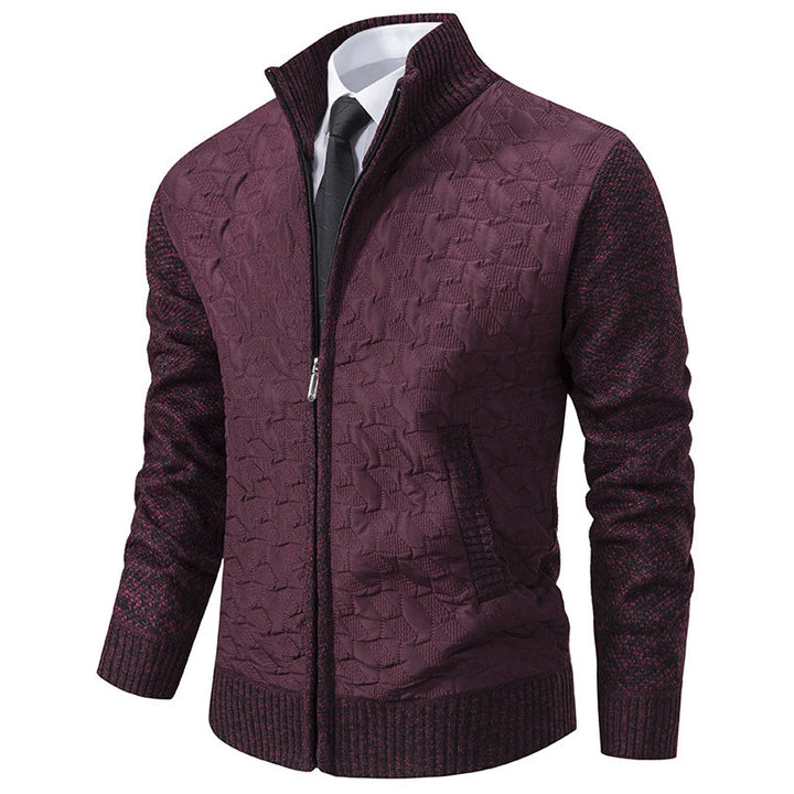 Herren elegante Hybridjacke mit Steppdesign und raffinierten Strickärmeln Echoarchiv
