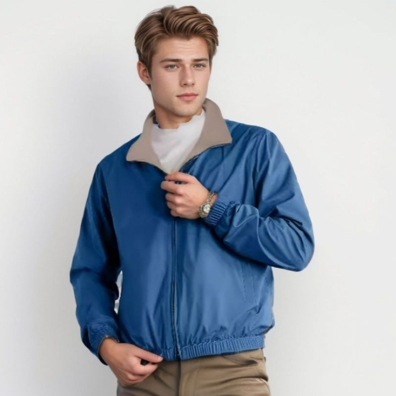 Herren leichte Windjacke mit kontrastierendem Kragen Echoarchiv