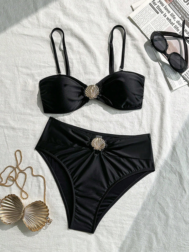 Damen Bandeau-Bikini mit schimmernder Muschel-Applikation Echo Archiv