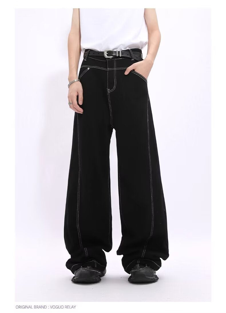 Damen Modische Weite Jeans Echoarchiv