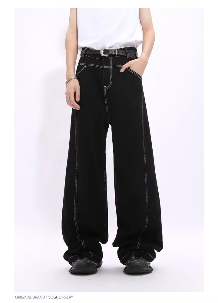 Damen Modische Weite Jeans Echoarchiv