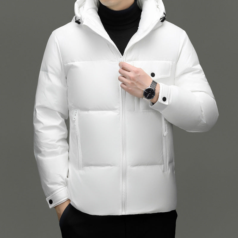 Herren Modische gesteppte Winterjacke mit Kapuze Echoarchiv