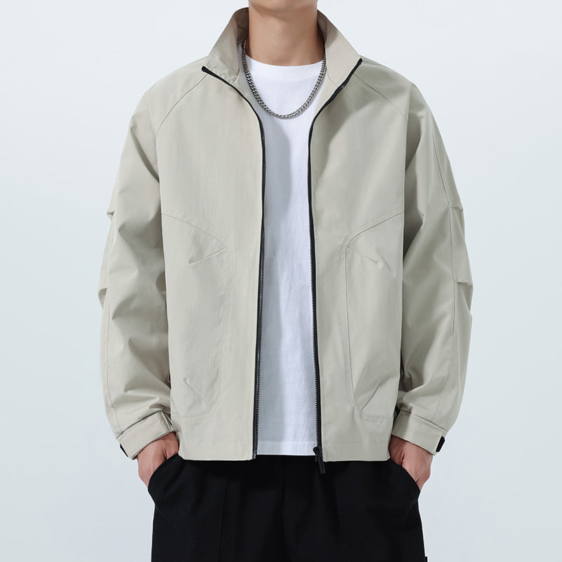 Herren Leichte Utility-Übergangsjacke mit Stehkragen, Raglanärmeln und verstellbaren Klettbündchen Echo Archiv