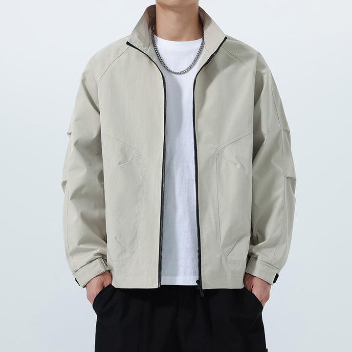 Herren Leichte Utility-Übergangsjacke mit Stehkragen, Raglanärmeln und verstellbaren Klettbündchen Echo Archiv