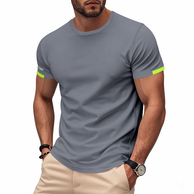 Herren nan athletisches Kurzarm Baumwolljersey T-Shirt mit Rundhalsausschnitt und reflektierenden Ärmeldetails Echo Archiv