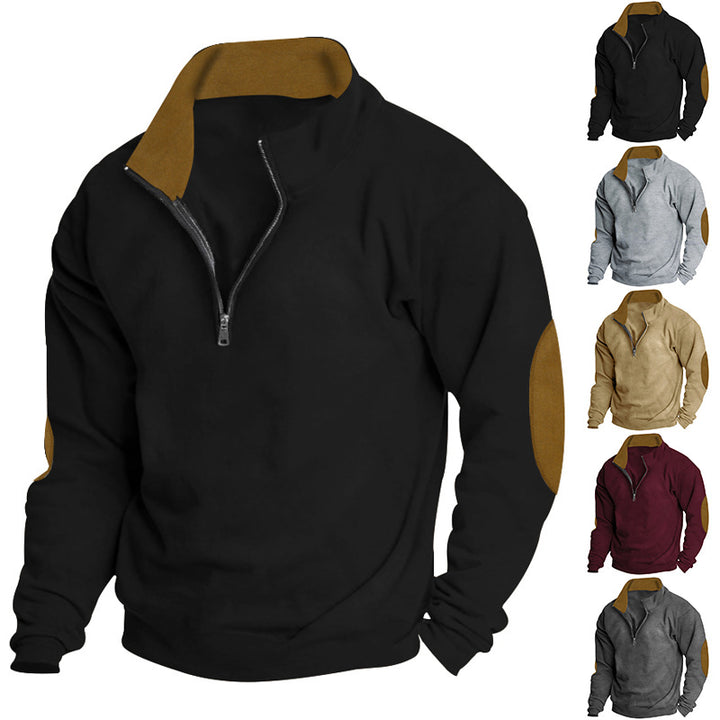 Herren Pullover mit hoher Kragen und Zip-Verschluss Echoarchiv