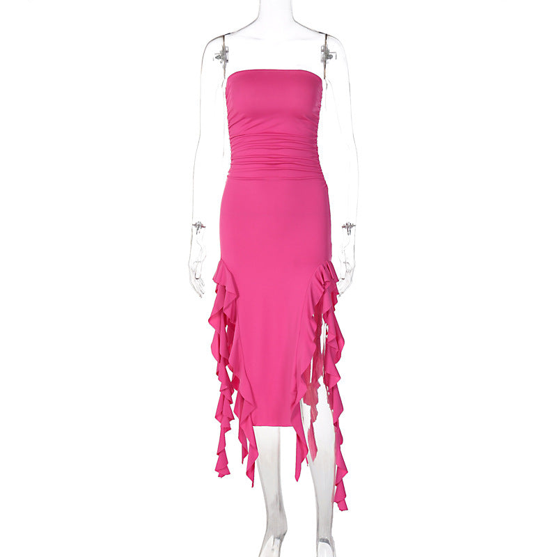 Damen Wickelkleid mit Rüschen und figurformendem Schnitt Echo Archiv