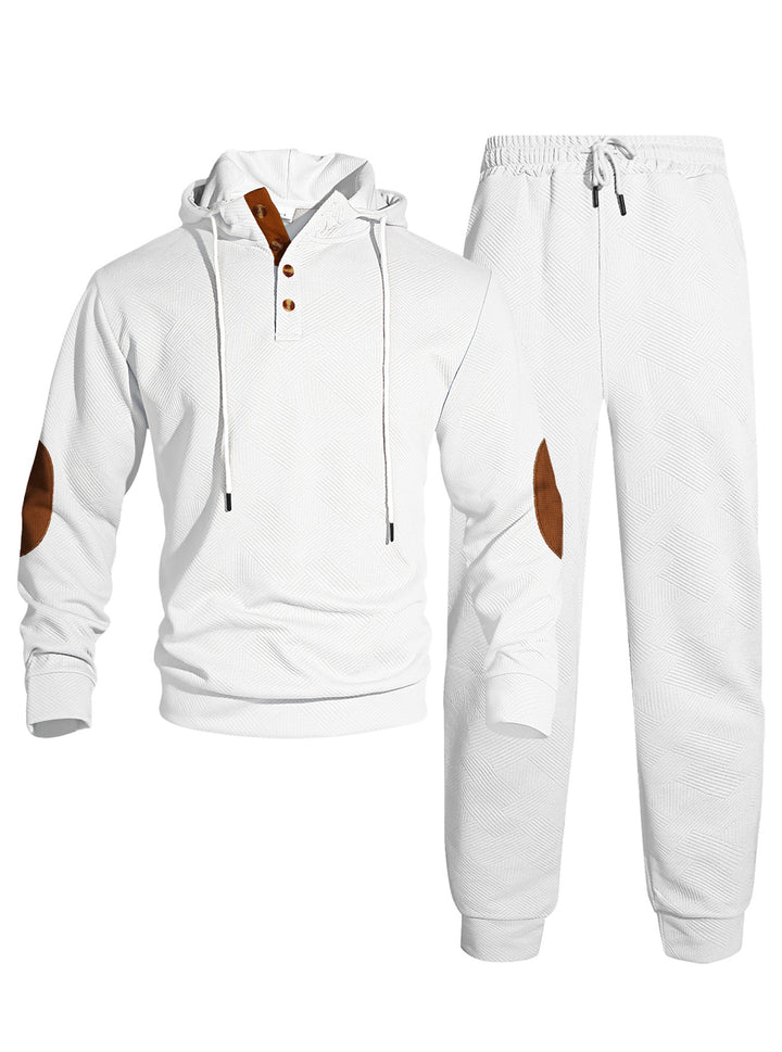 Herren modernes Sweatshirt- und Jogginganzug-Set mit stylischem Knopfverschluss Echoarchiv