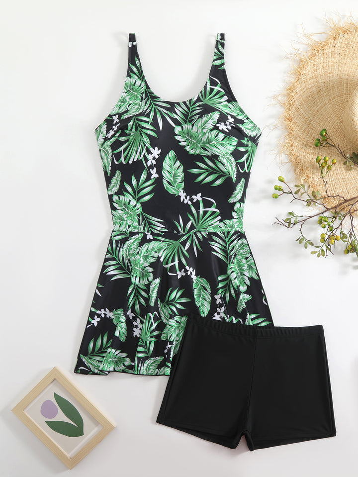Damen Schwimmanzug mit floralem Muster und modischem Short-Design Echo Archiv