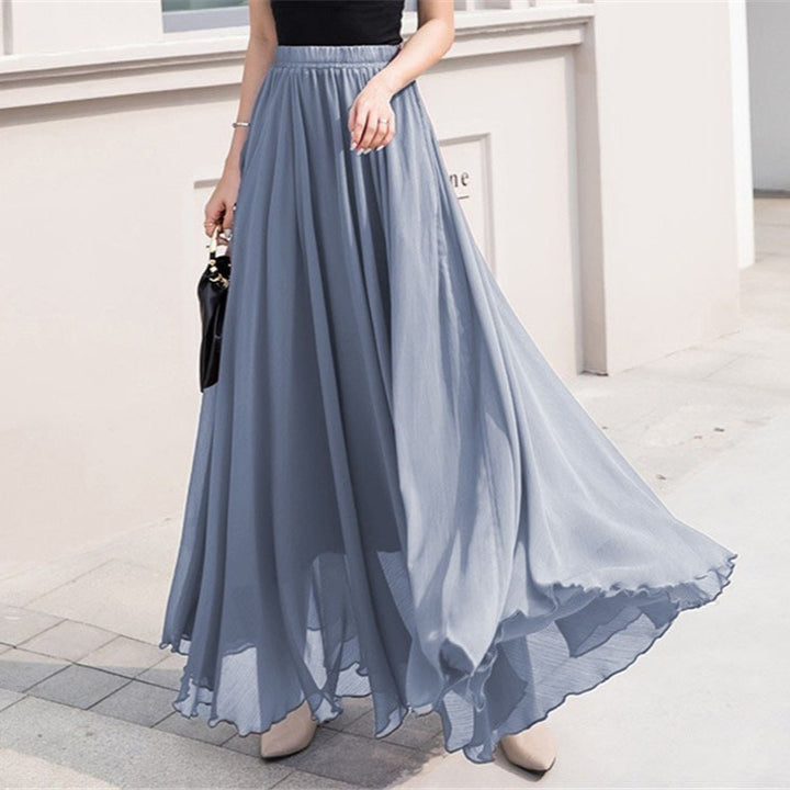 Damen nan Maxi-Chiffonrock mit elastischem Bund und fließender A-Linie Echo Archiv