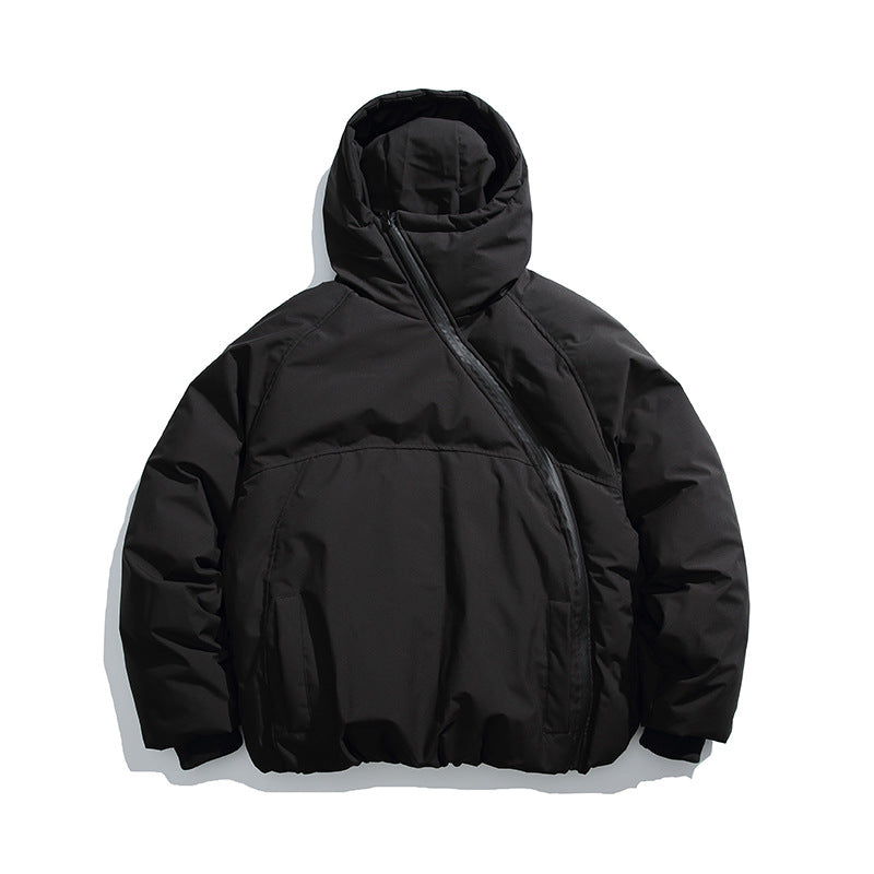 Unisex Wattierte Oversize Steppjacke mit asymmetrischem Reißverschluss Echo Archiv