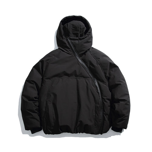 Unisex Wattierte Oversize Steppjacke mit asymmetrischem Reißverschluss Echo Archiv