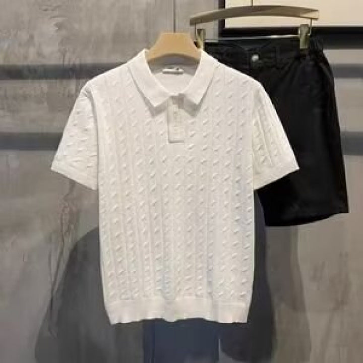 Herren Elegantes Kurzarm-Polohemd mit strukturiertem Design Echo Archiv