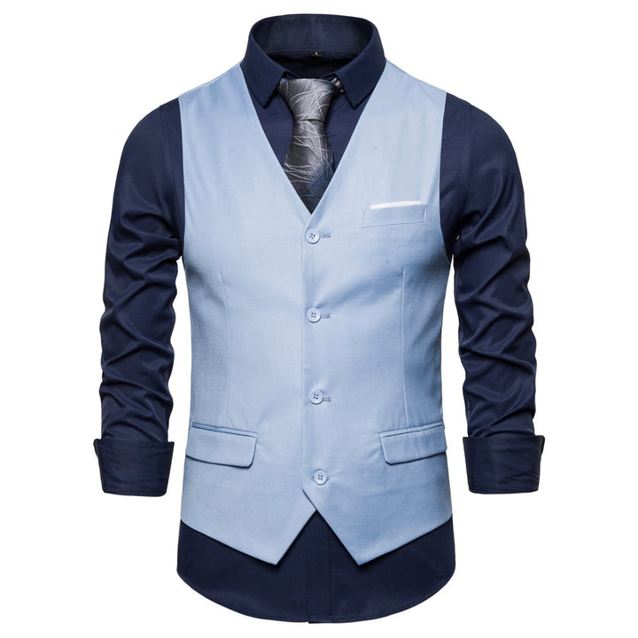 Herren Anzugweste in tailliertem Slim-Fit mit V‑Ausschnitt und Pattentaschen Echo Archiv