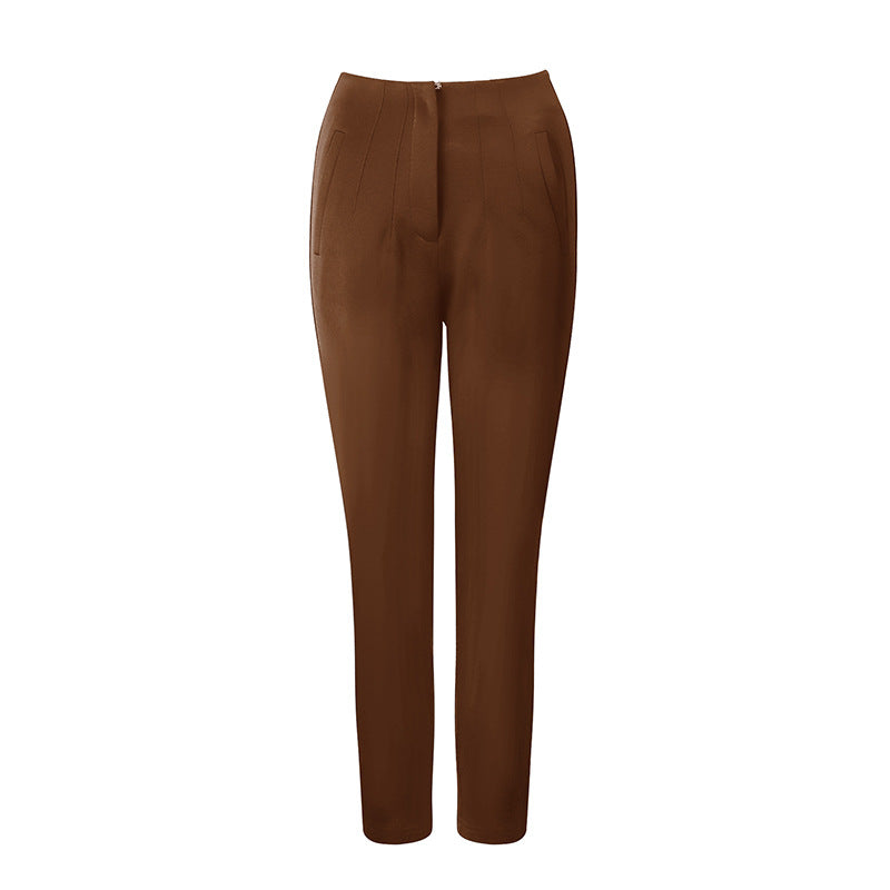 Damen elegante Anzughose mit hohen Bund und schmalem Bein Echo Archiv