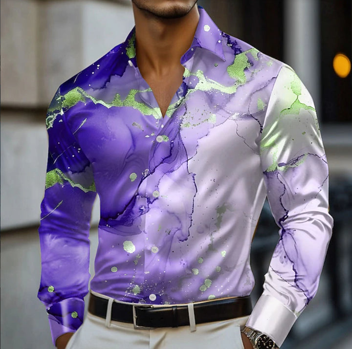 Herren Designer-Hemd mit einzigartiger Aquarell-Optik Echoarchiv
