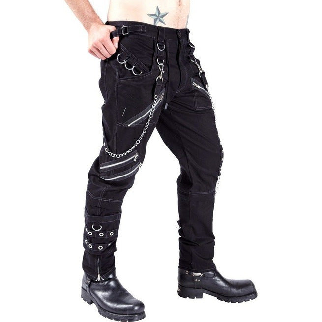 Herren Cargo-Hose mit Ketten-Details und praktischen Taschen Echoarchiv