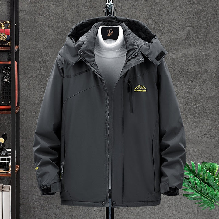 Herren Wasserabweisende Funktions-Übergangsjacke mit Kapuze, Brustreißverschluss & Thermofutter Echoarchiv