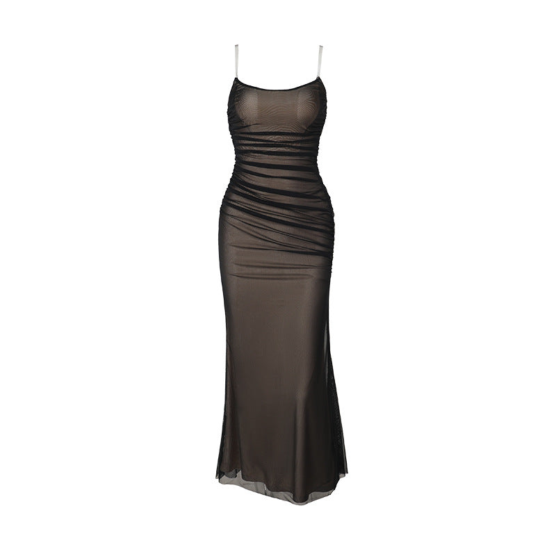 Damen figurbetontes Maxikleid mit elegantem Rüschendesign Echo Archiv