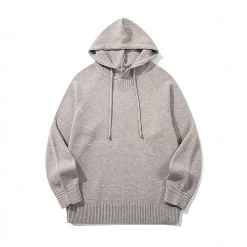 Unisex Strick-Kapuzenpullover mit Raglanärmeln und breitem Rippenbund Echoarchiv