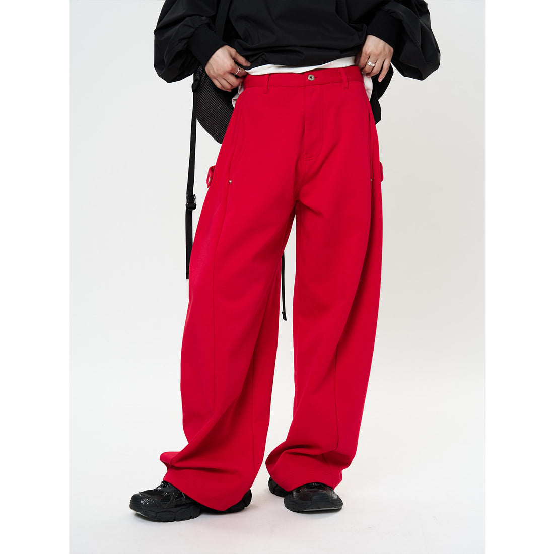 Damen Extraweite Jersey-Sweathose im Palazzoschnitt mit aufgesetzter Utility-Tasche Echoarchiv