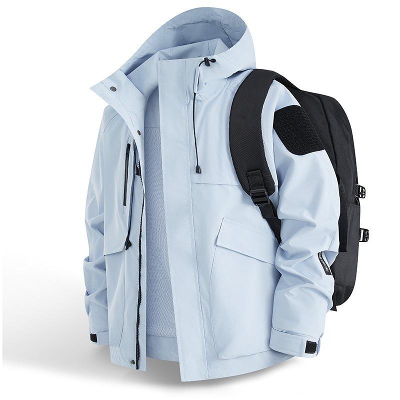 Herren Urbaner wetterabweisender Kapuzenparka mit Multifunktionstaschen und Mesh-Innenfutter Echo Archiv