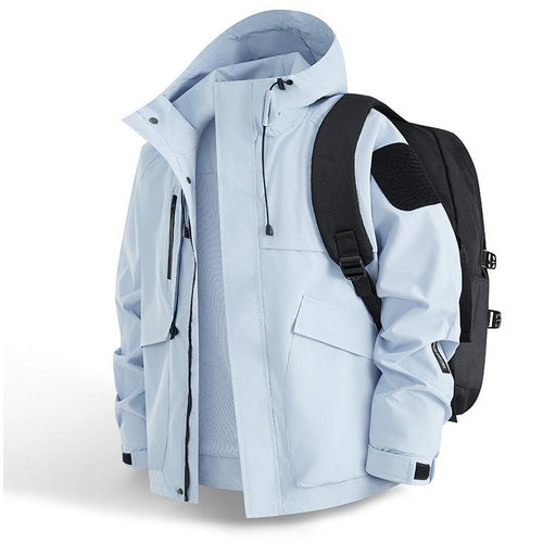 Herren Urbaner wetterabweisender Kapuzenparka mit Multifunktionstaschen und Mesh-Innenfutter Echo Archiv
