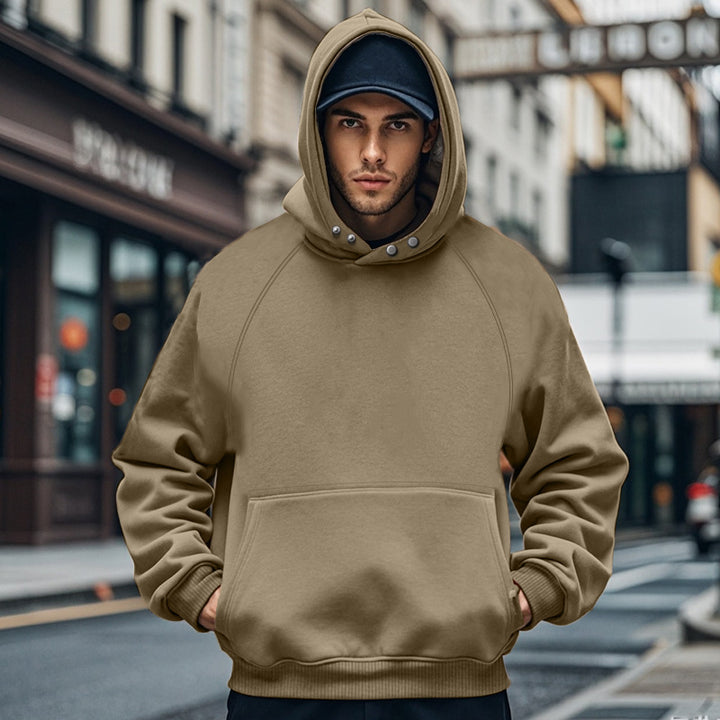 Herren nan oversized Kapuzenpullover mit Kängurutasche, Raglanärmeln und gerippten Bündchen Echo Archiv